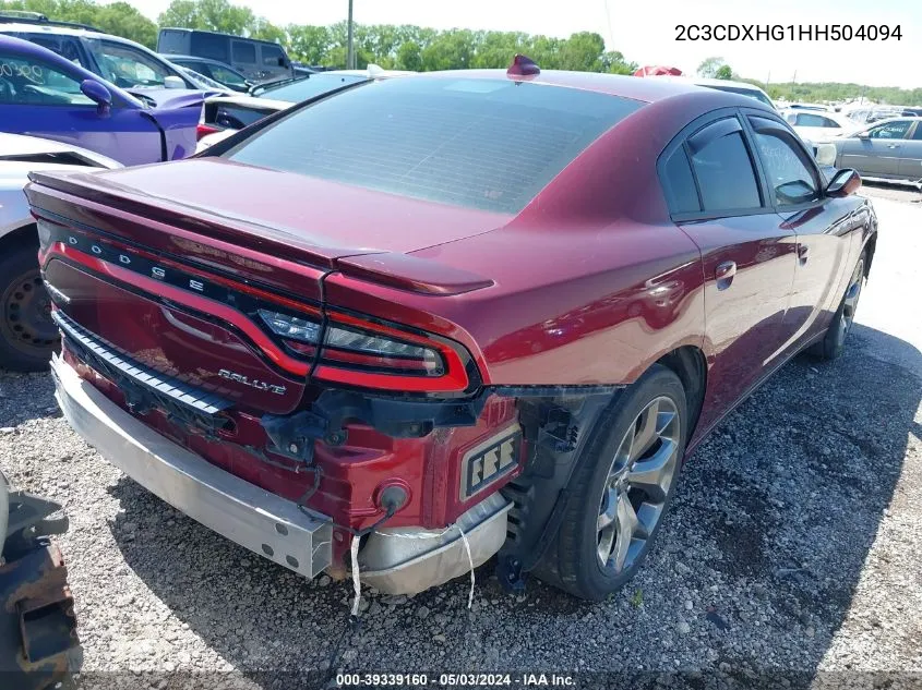 2C3CDXHG1HH504094 2017 Dodge Charger Sxt Rwd