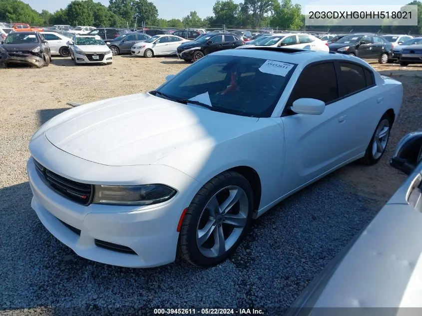 2C3CDXHG0HH518021 2017 Dodge Charger Sxt Rwd