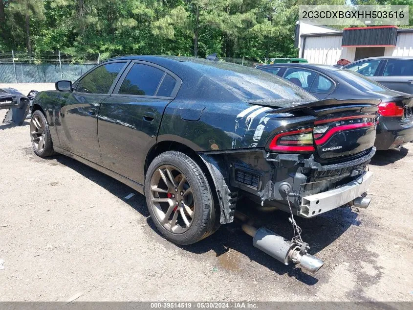 2017 Dodge Charger Se Rwd VIN: 2C3CDXBGXHH503616 Lot: 39514519