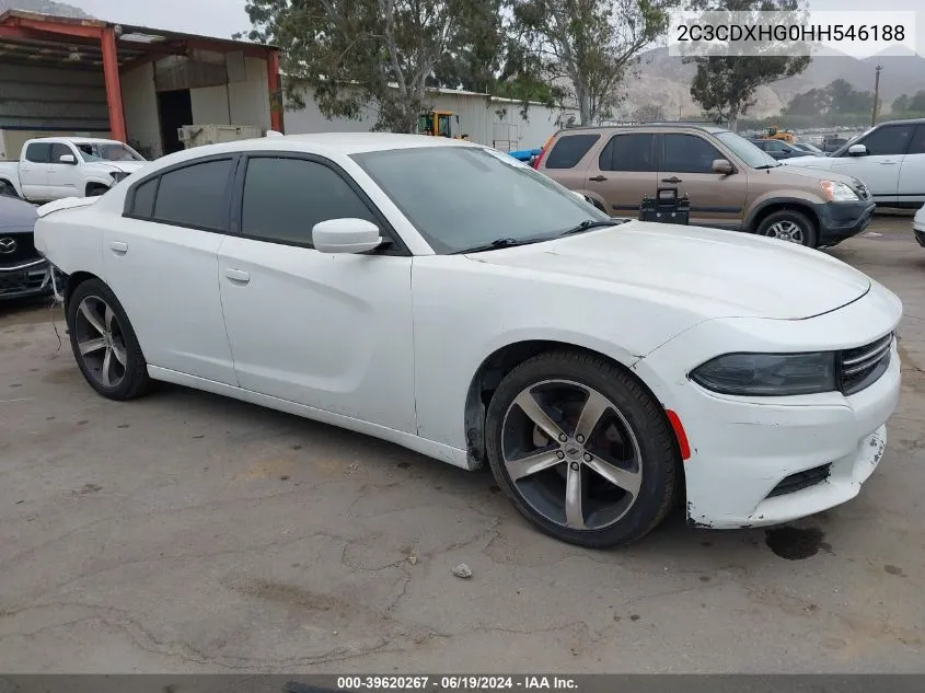 2017 Dodge Charger Sxt Rwd VIN: 2C3CDXHG0HH546188 Lot: 39620267