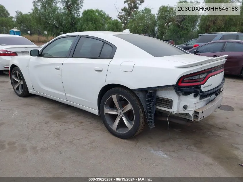 2017 Dodge Charger Sxt Rwd VIN: 2C3CDXHG0HH546188 Lot: 39620267