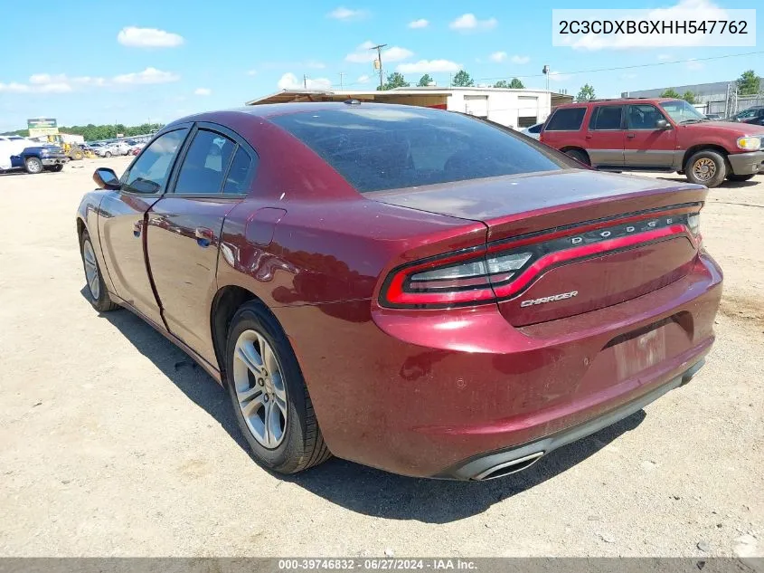 2017 Dodge Charger Se Rwd VIN: 2C3CDXBGXHH547762 Lot: 39746832