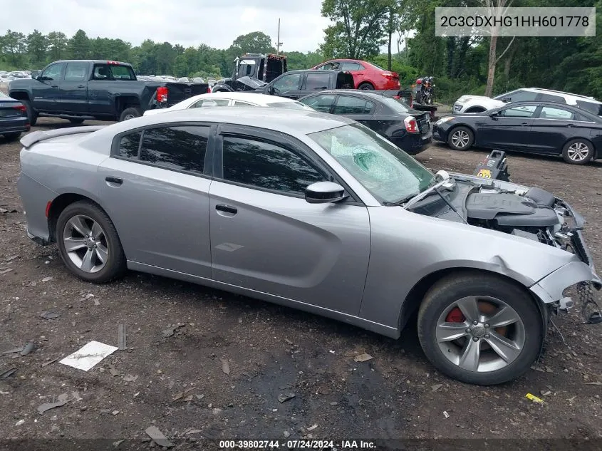 2017 Dodge Charger Sxt Rwd VIN: 2C3CDXHG1HH601778 Lot: 39802744