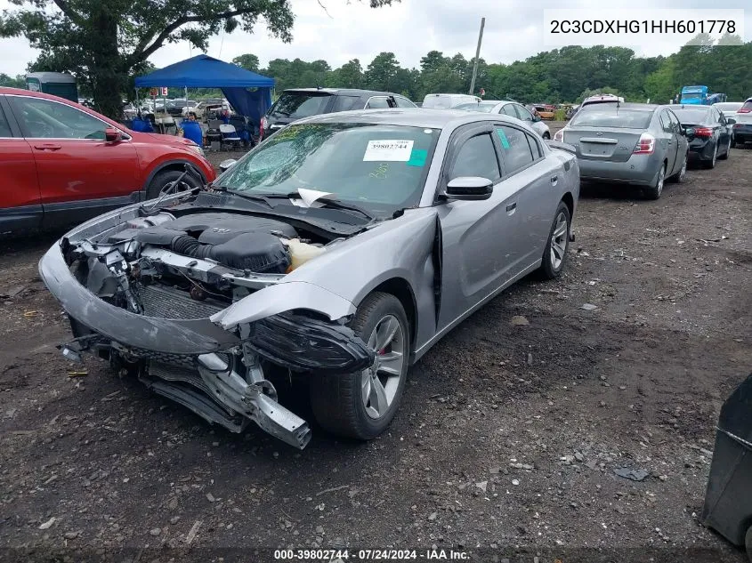 2017 Dodge Charger Sxt Rwd VIN: 2C3CDXHG1HH601778 Lot: 39802744