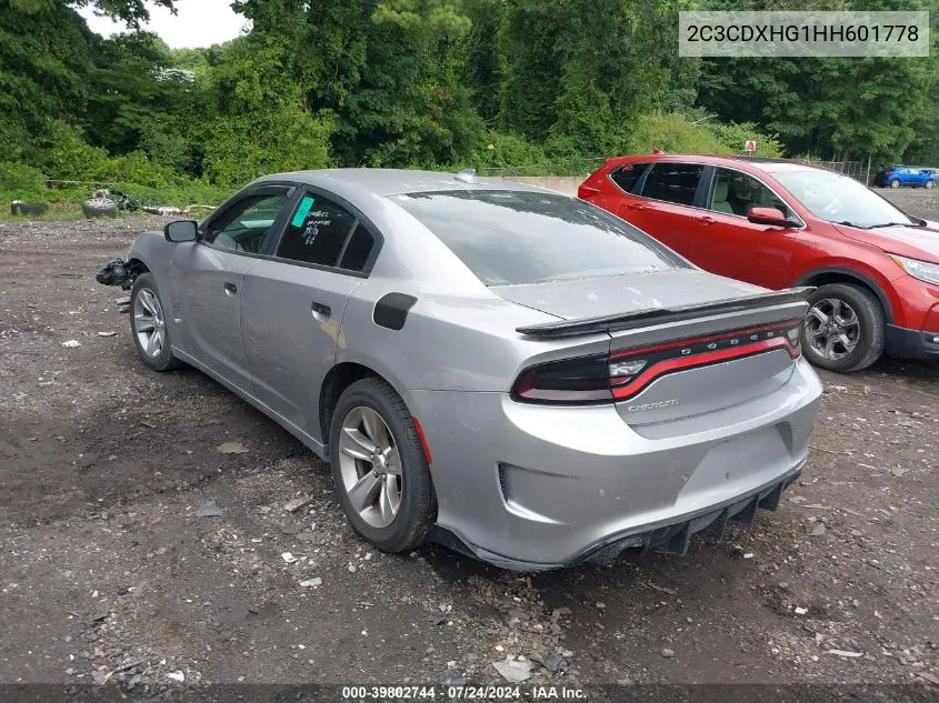 2C3CDXHG1HH601778 2017 Dodge Charger Sxt Rwd