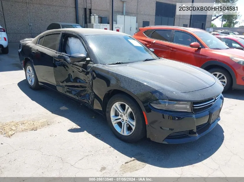 2C3CDXBG0HH504581 2017 Dodge Charger Se Rwd