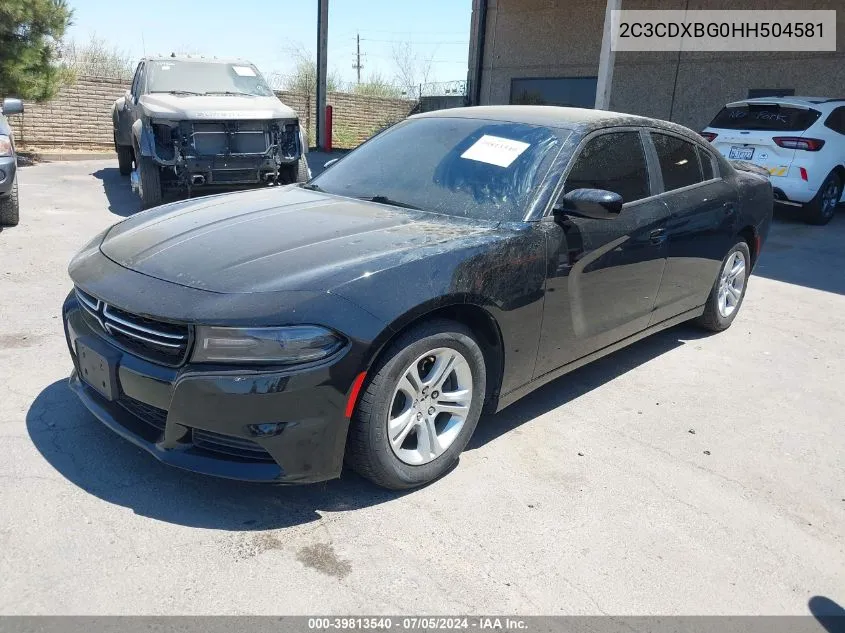 2017 Dodge Charger Se Rwd VIN: 2C3CDXBG0HH504581 Lot: 39813540