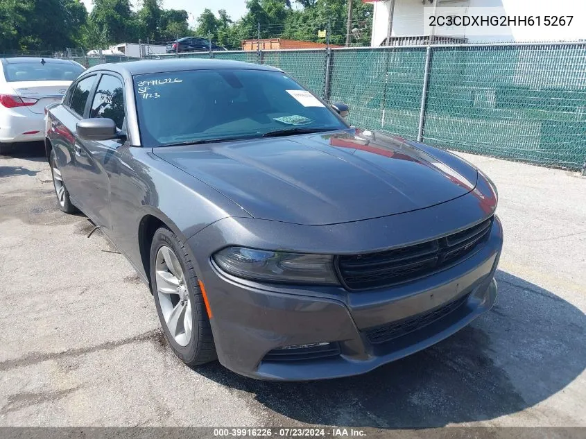 2017 Dodge Charger Sxt Rwd VIN: 2C3CDXHG2HH615267 Lot: 39916226