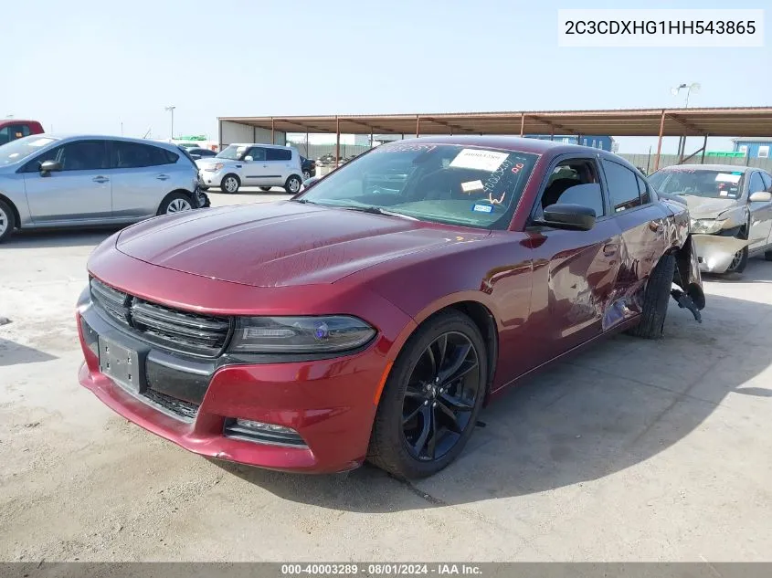 2017 Dodge Charger Sxt Rwd VIN: 2C3CDXHG1HH543865 Lot: 40003289