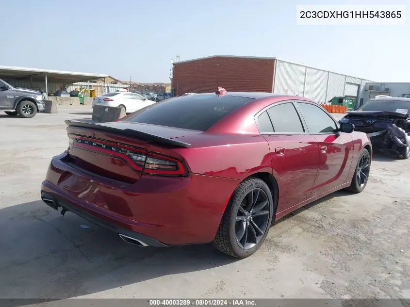 2C3CDXHG1HH543865 2017 Dodge Charger Sxt Rwd