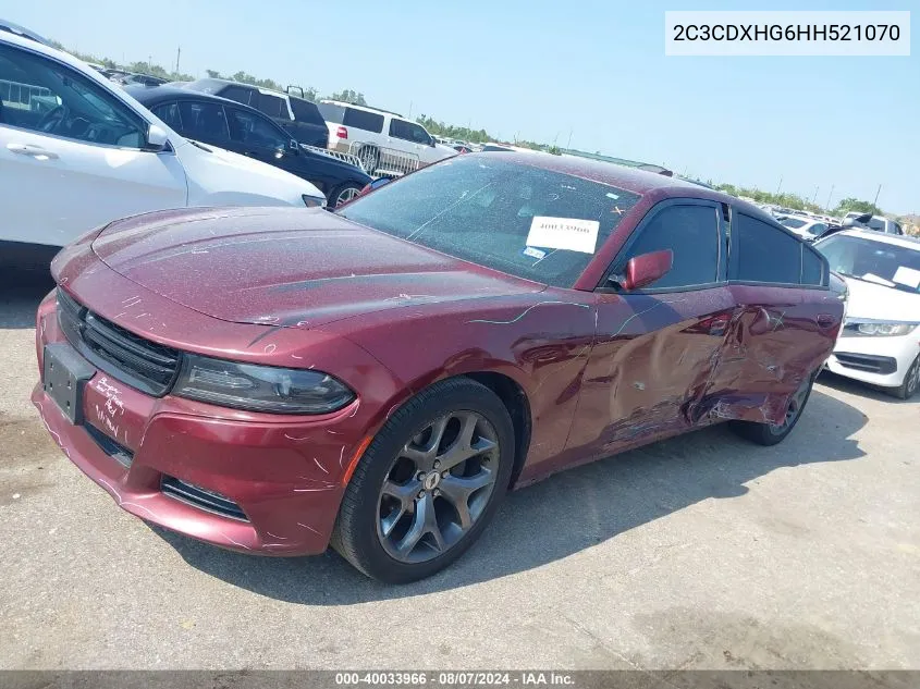 2017 Dodge Charger Sxt Rwd VIN: 2C3CDXHG6HH521070 Lot: 40033966