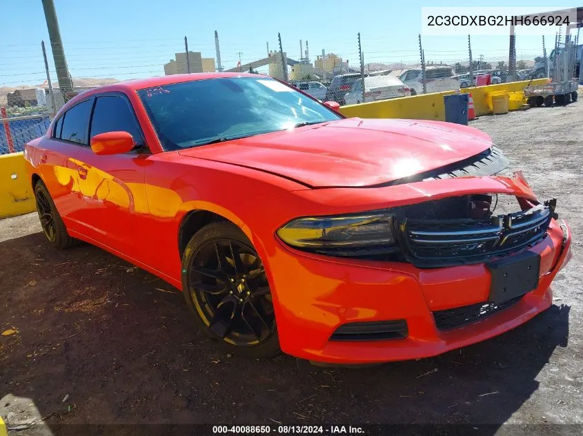 2C3CDXBG2HH666924 2017 Dodge Charger Se Rwd