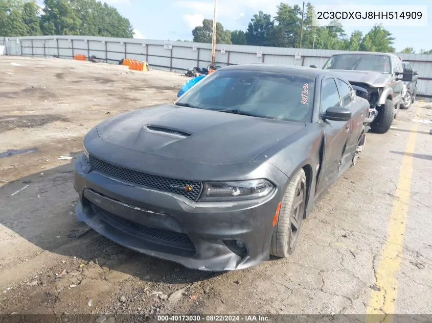 2017 Dodge Charger R/T Scat Pack Rwd VIN: 2C3CDXGJ8HH514909 Lot: 40173030