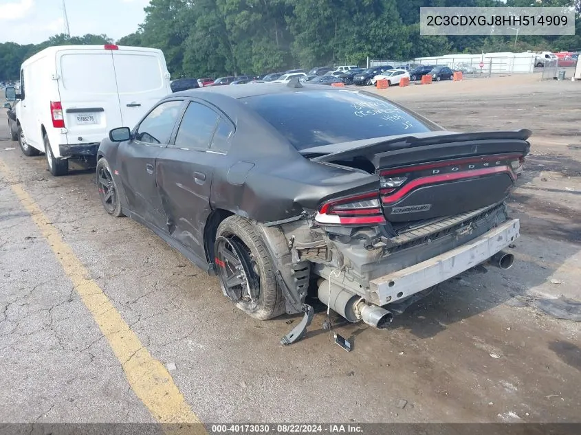 2017 Dodge Charger R/T Scat Pack Rwd VIN: 2C3CDXGJ8HH514909 Lot: 40173030