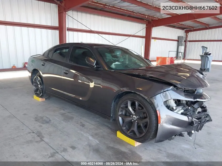 2C3CDXHG8HH667602 2017 Dodge Charger Sxt Rwd