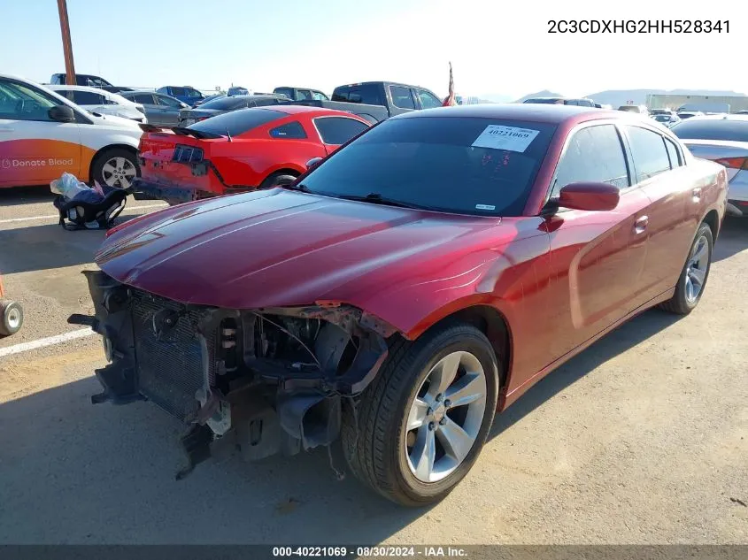 2017 Dodge Charger Sxt Rwd VIN: 2C3CDXHG2HH528341 Lot: 40221069