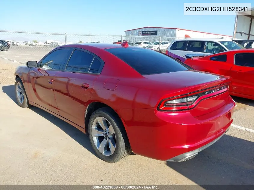 2017 Dodge Charger Sxt Rwd VIN: 2C3CDXHG2HH528341 Lot: 40221069