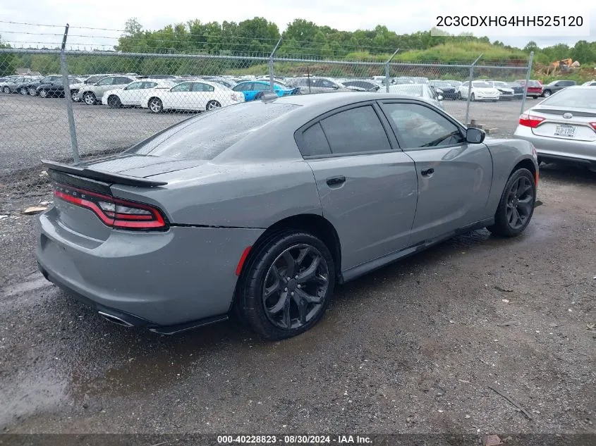 2C3CDXHG4HH525120 2017 Dodge Charger Sxt Rwd