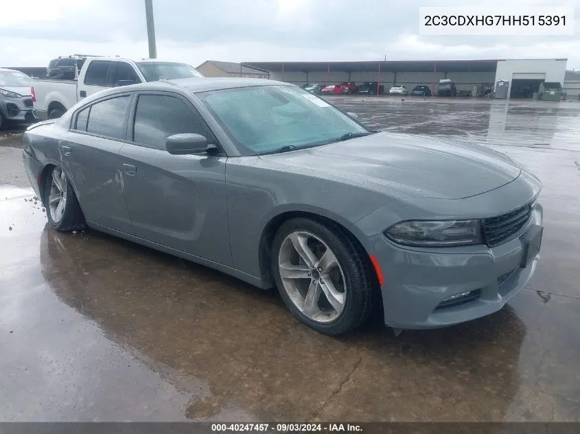 2C3CDXHG7HH515391 2017 Dodge Charger Sxt Rwd