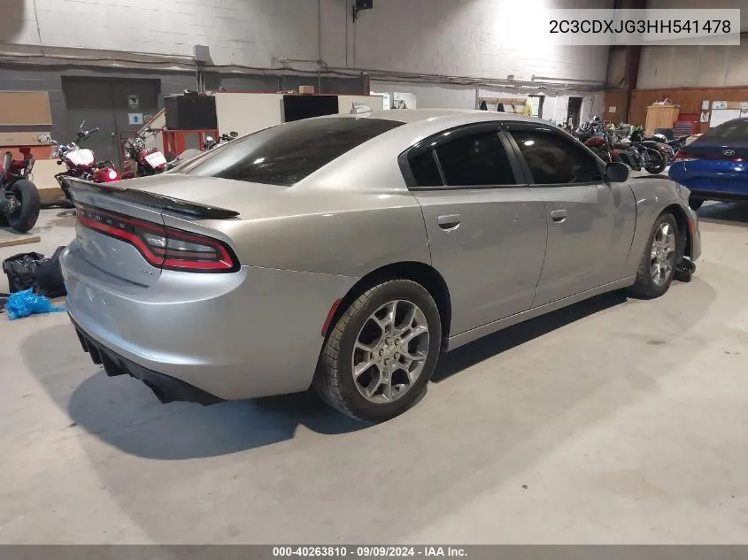 2017 Dodge Charger Sxt Awd VIN: 2C3CDXJG3HH541478 Lot: 40263810