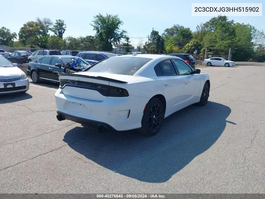 2017 Dodge Charger Sxt Awd VIN: 2C3CDXJG3HH515902 Lot: 40276645