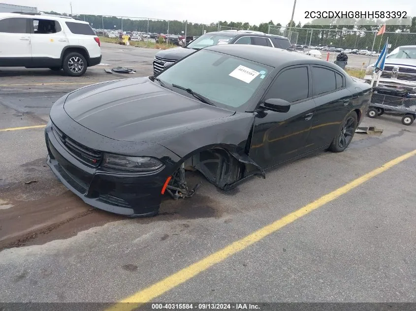 2017 Dodge Charger Sxt Rwd VIN: 2C3CDXHG8HH583392 Lot: 40315584