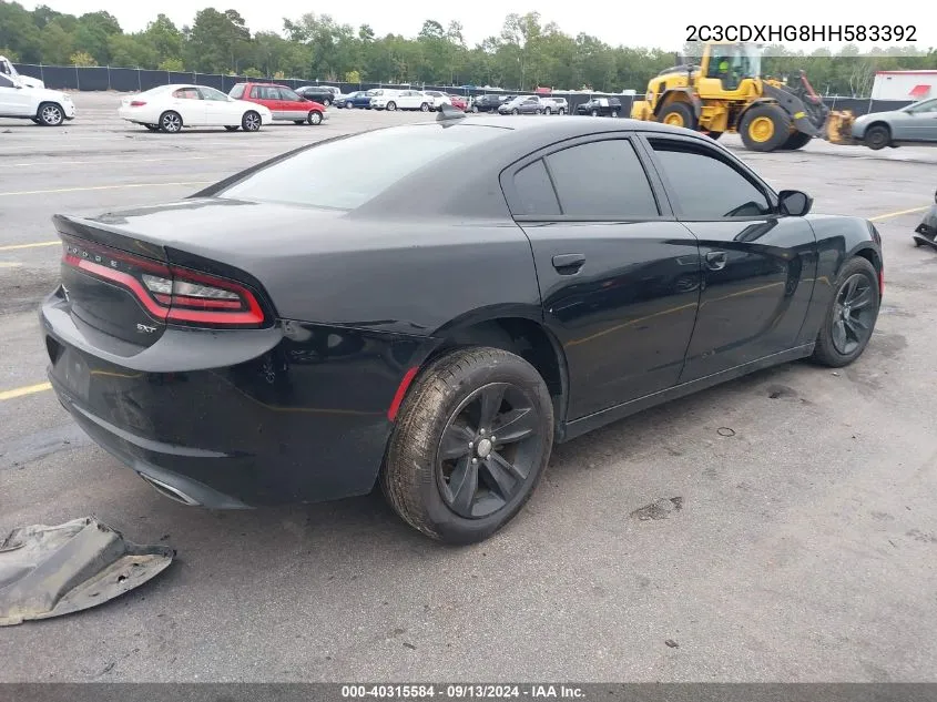 2C3CDXHG8HH583392 2017 Dodge Charger Sxt Rwd