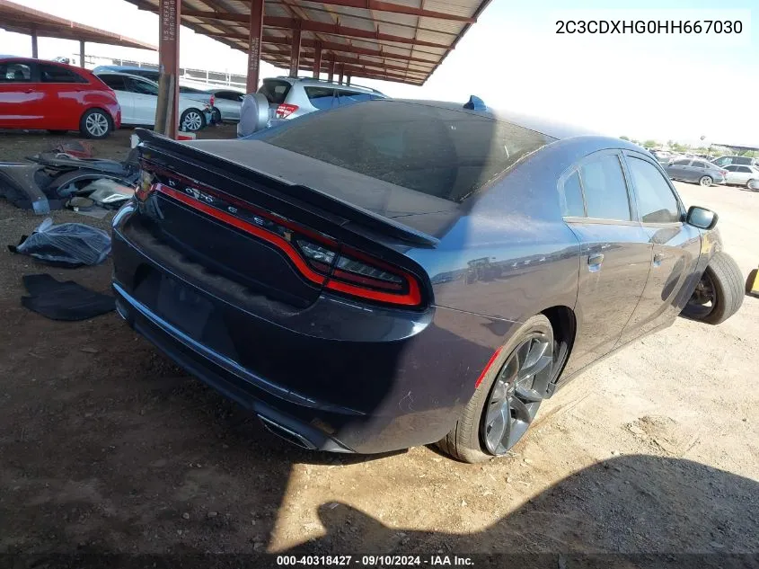 2017 Dodge Charger Sxt Rwd VIN: 2C3CDXHG0HH667030 Lot: 40318427