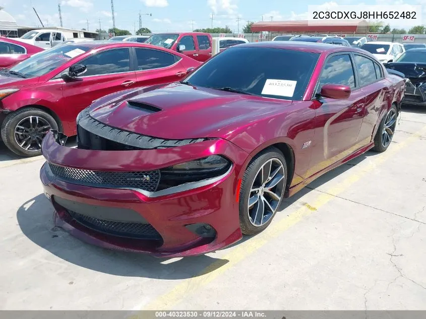 2017 Dodge Charger R/T Scat Pack VIN: 2C3CDXGJ8HH652482 Lot: 40323530