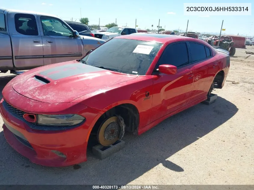 2017 Dodge Charger Daytona 392 Rwd VIN: 2C3CDXGJ6HH533314 Lot: 40328173