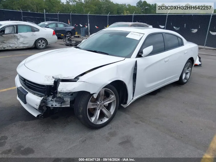 2017 Dodge Charger Sxt Rwd VIN: 2C3CDXHG2HH642257 Lot: 40347128