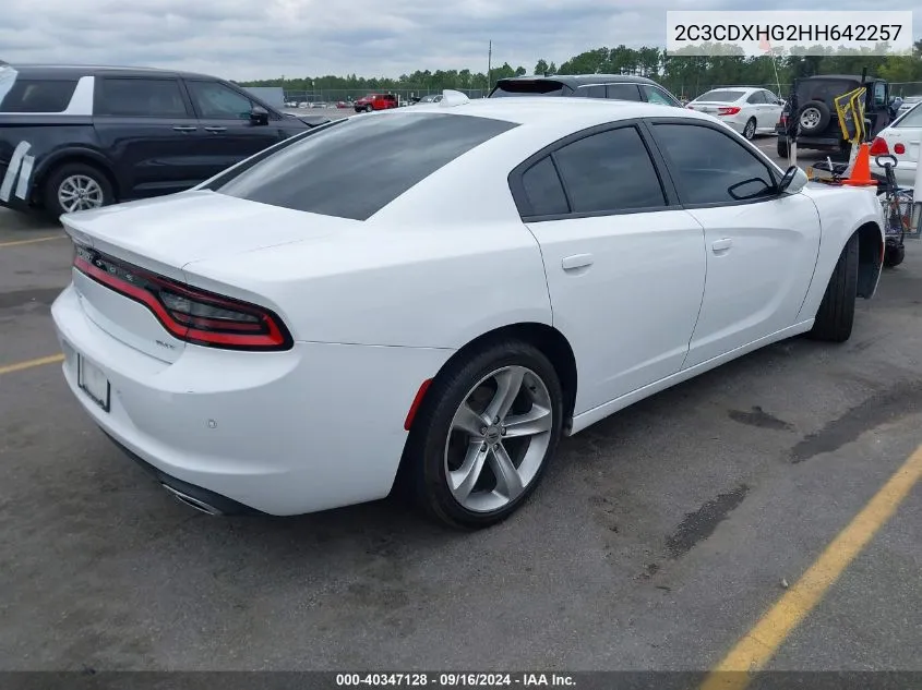 2C3CDXHG2HH642257 2017 Dodge Charger Sxt Rwd