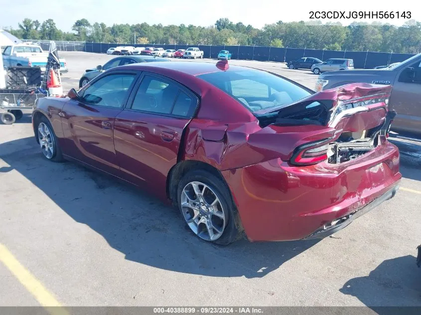 2017 Dodge Charger Sxt VIN: 2C3CDXJG9HH566143 Lot: 40388899