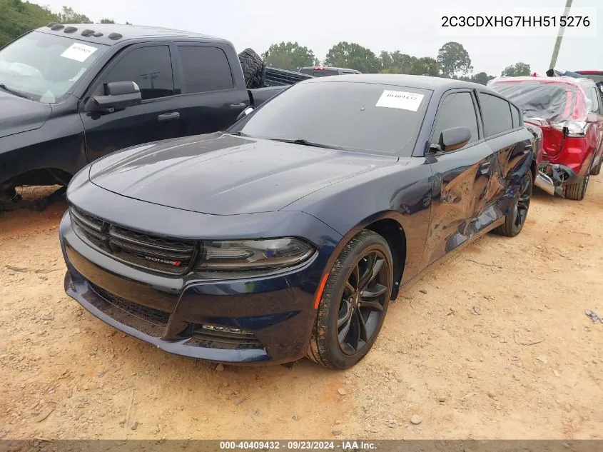 2017 Dodge Charger Sxt Rwd VIN: 2C3CDXHG7HH515276 Lot: 40409432