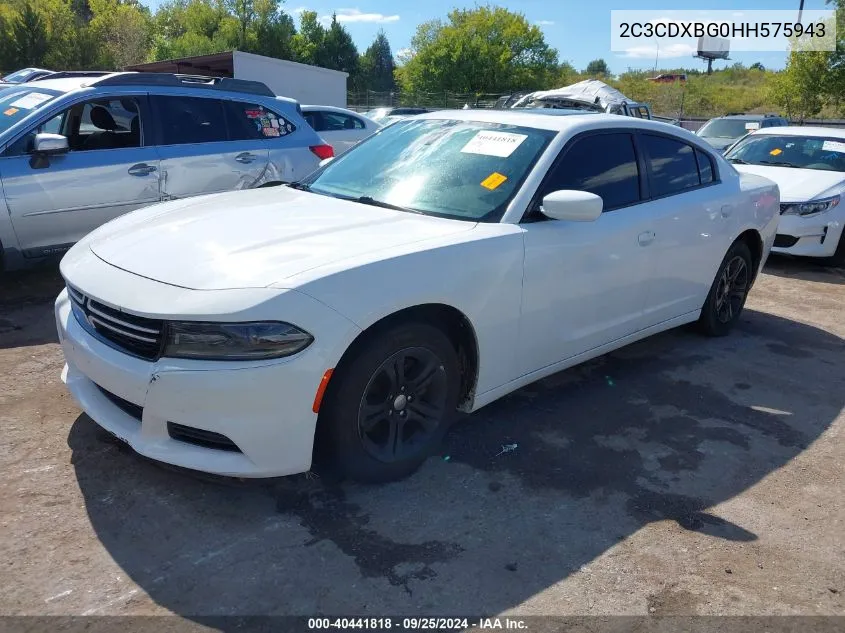 2017 Dodge Charger Se Rwd VIN: 2C3CDXBG0HH575943 Lot: 40441818