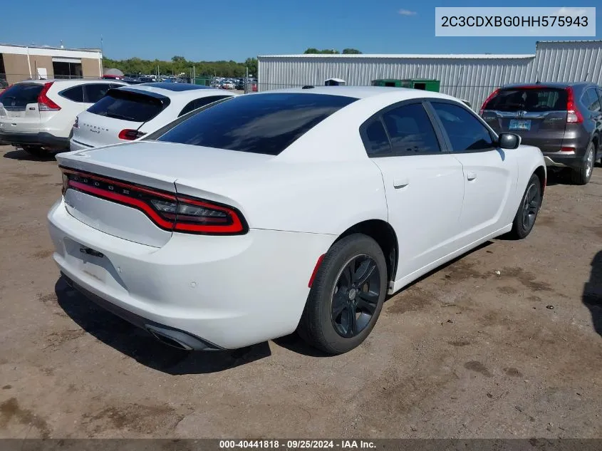 2C3CDXBG0HH575943 2017 Dodge Charger Se Rwd