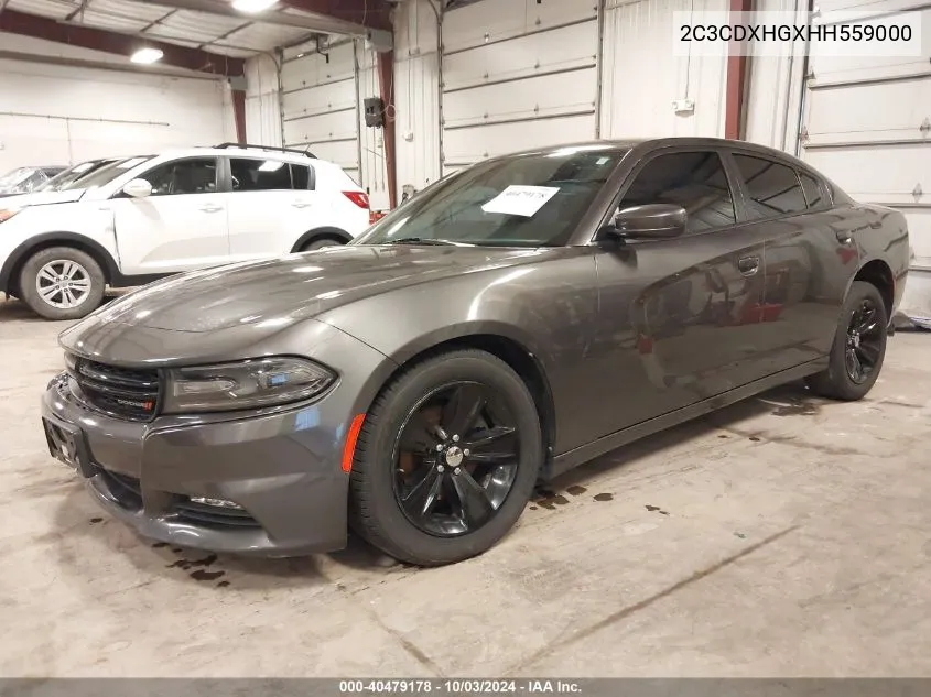 2017 Dodge Charger Sxt Rwd VIN: 2C3CDXHGXHH559000 Lot: 40479178