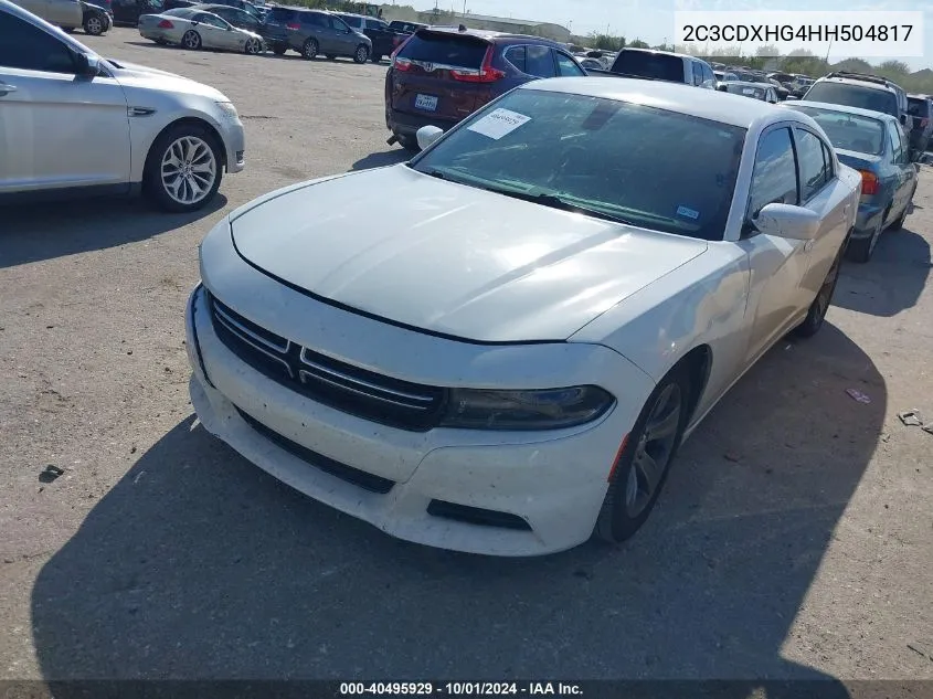 2C3CDXHG4HH504817 2017 Dodge Charger Sxt Rwd