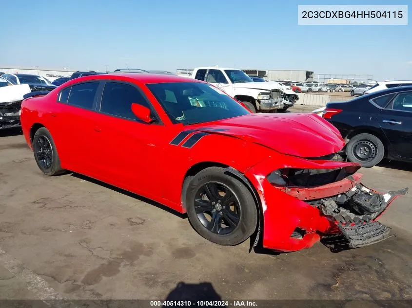 2017 Dodge Charger Se Rwd VIN: 2C3CDXBG4HH504115 Lot: 40514310