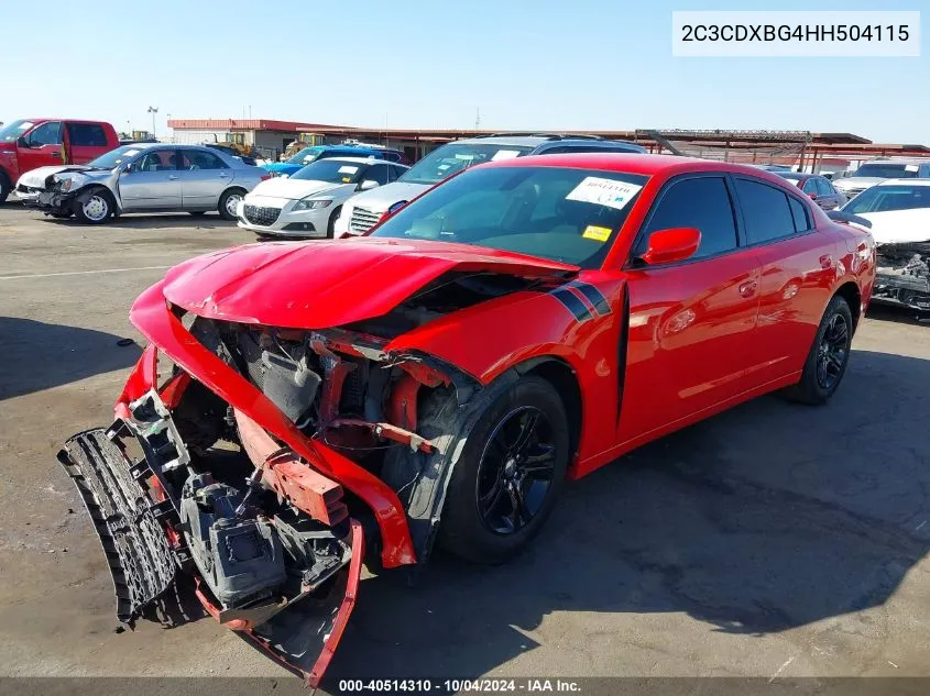 2017 Dodge Charger Se Rwd VIN: 2C3CDXBG4HH504115 Lot: 40514310