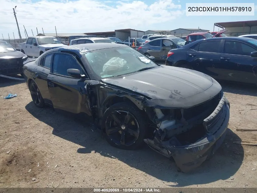 2017 Dodge Charger Sxt Rwd VIN: 2C3CDXHG1HH578910 Lot: 40520069