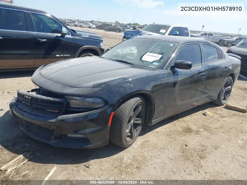 2017 Dodge Charger Sxt Rwd VIN: 2C3CDXHG1HH578910 Lot: 40520069