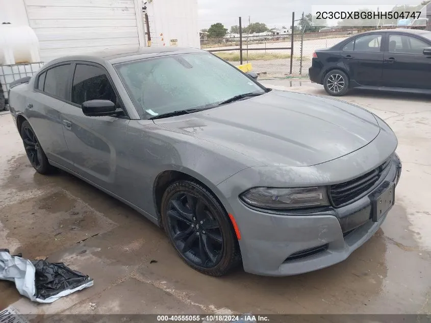 2017 Dodge Charger Se Rwd VIN: 2C3CDXBG8HH504747 Lot: 40555055