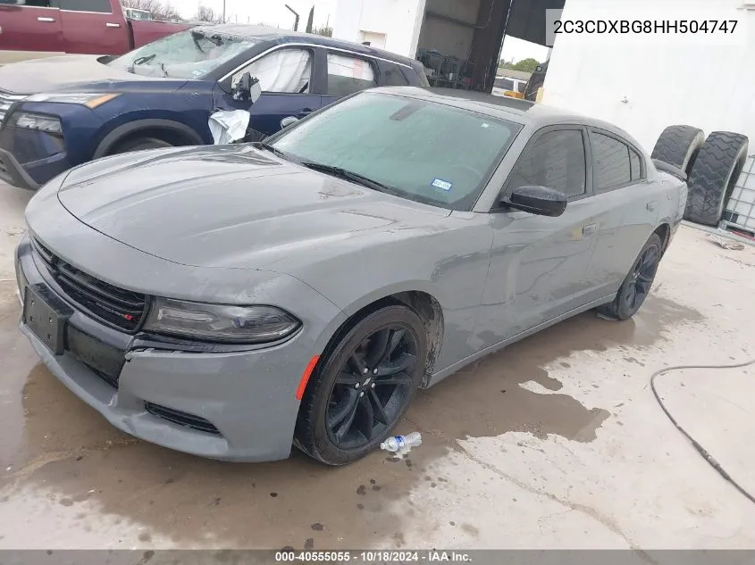 2017 Dodge Charger Se Rwd VIN: 2C3CDXBG8HH504747 Lot: 40555055