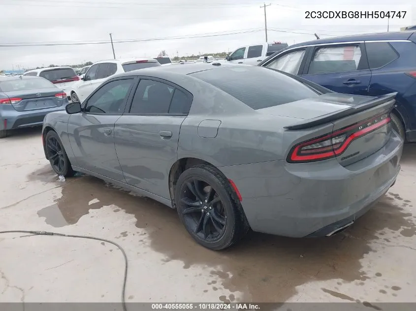 2017 Dodge Charger Se Rwd VIN: 2C3CDXBG8HH504747 Lot: 40555055