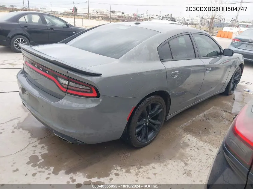 2017 Dodge Charger Se Rwd VIN: 2C3CDXBG8HH504747 Lot: 40555055