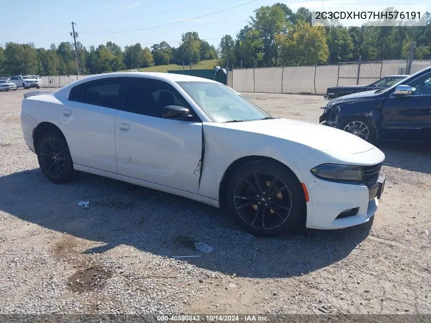 2017 Dodge Charger Sxt Rwd VIN: 2C3CDXHG7HH576191 Lot: 40590843