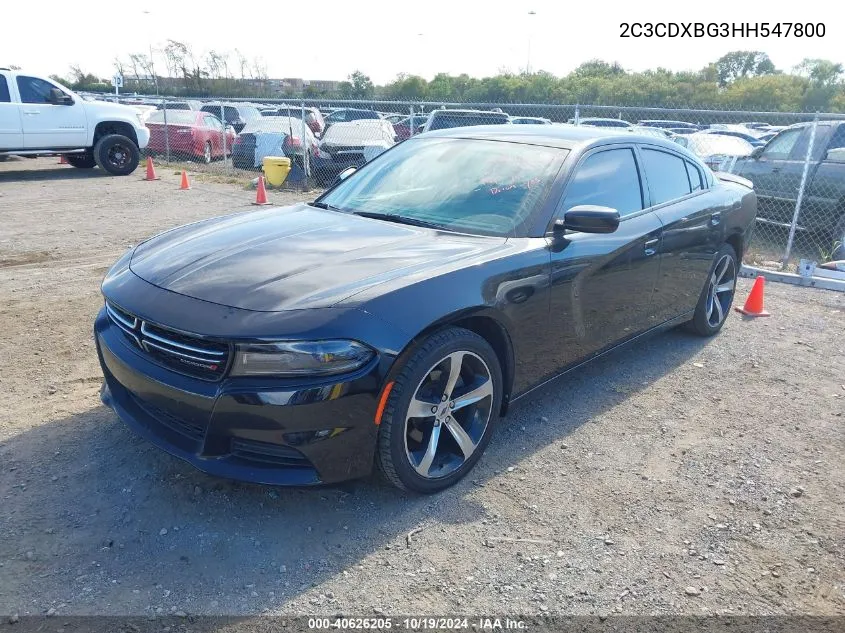 2017 Dodge Charger Se Rwd VIN: 2C3CDXBG3HH547800 Lot: 40626205