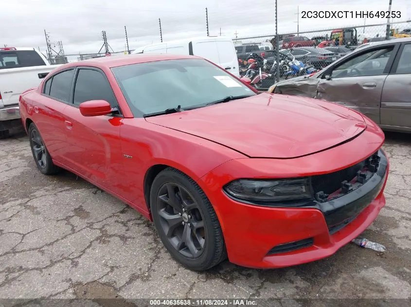 2017 Dodge Charger R/T Rwd VIN: 2C3CDXCT1HH649253 Lot: 40635638