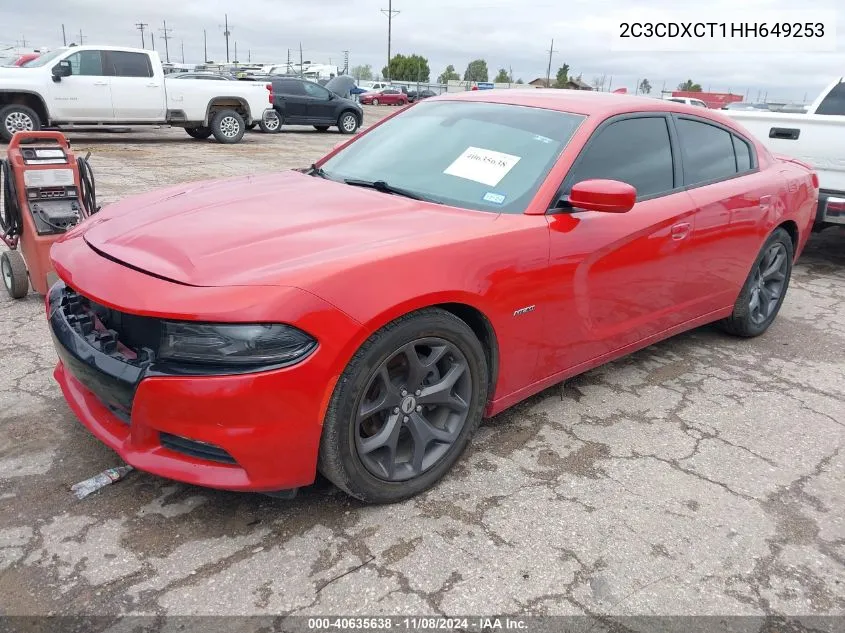 2017 Dodge Charger R/T Rwd VIN: 2C3CDXCT1HH649253 Lot: 40635638